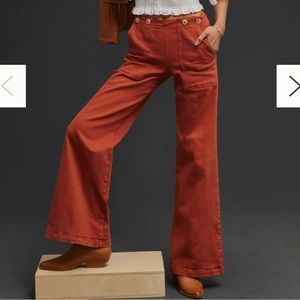 The Kit High-Rise Wide-Leg
Utility Trousers Pilcro 27 Deep Auburn